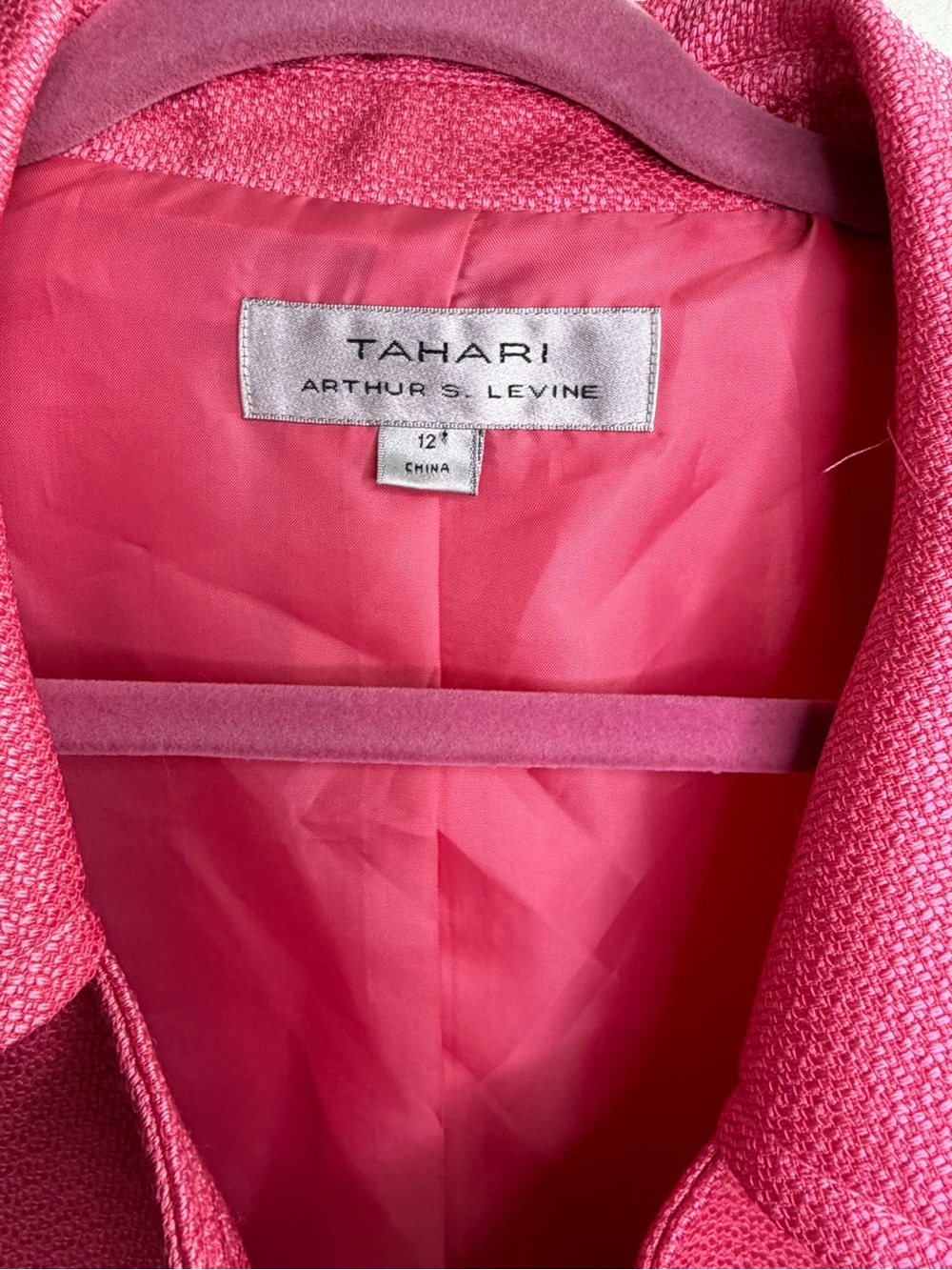 Tahari Arthur S. Levine Women’s Pink Textured Button-Front Jacket Size 12 - Picture 7 of 10
